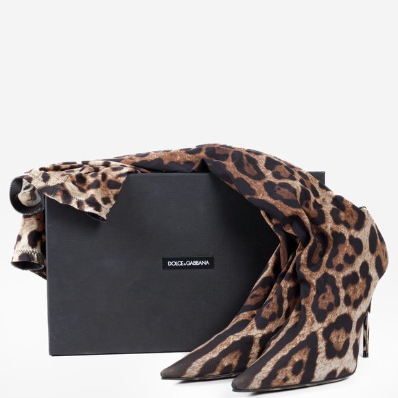 Dolce and Gabbana KIM Leopard Print Thigh-High Boots - Picture 11 of 12